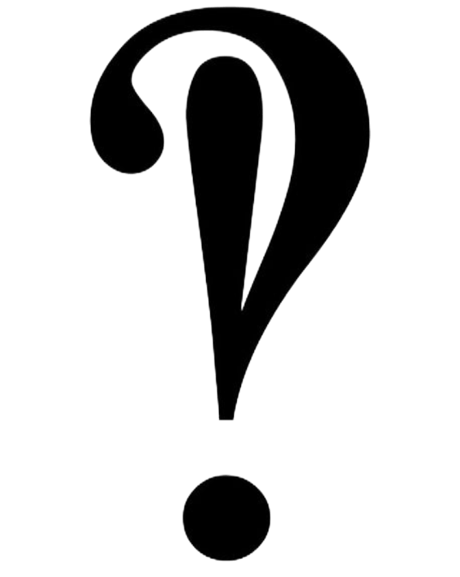 a question mark on a black background